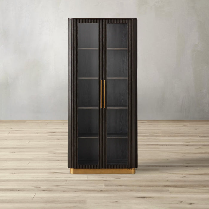 Finnley Glass Oak Cabinet