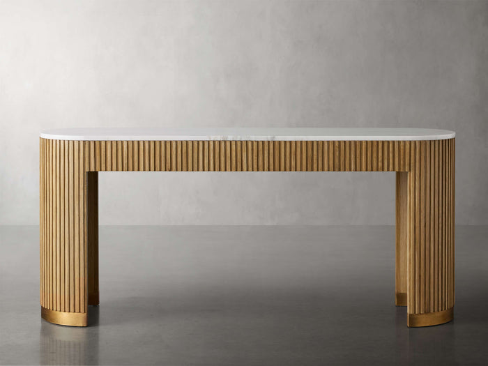 Finnley Console Table Marbel Bluestone Carrara 63" 73"