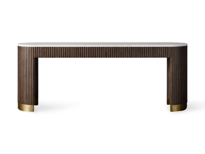 Finnley Console Table Marbel Bluestone Carrara 63" 73"