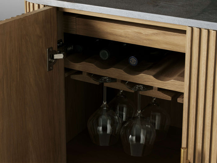 Finnley Bar Marble Top Finish Cabinet