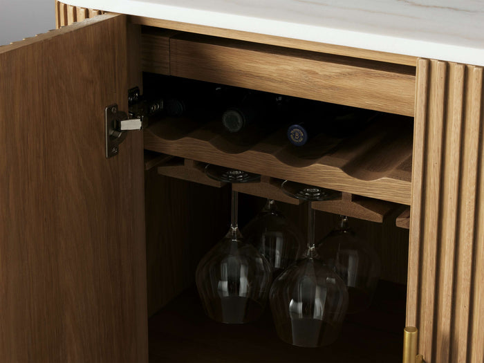 Finnley Bar Marble Top Finish Cabinet