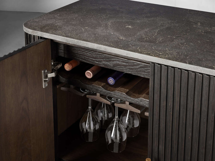 Finnley Bar Marble Top Finish Cabinet