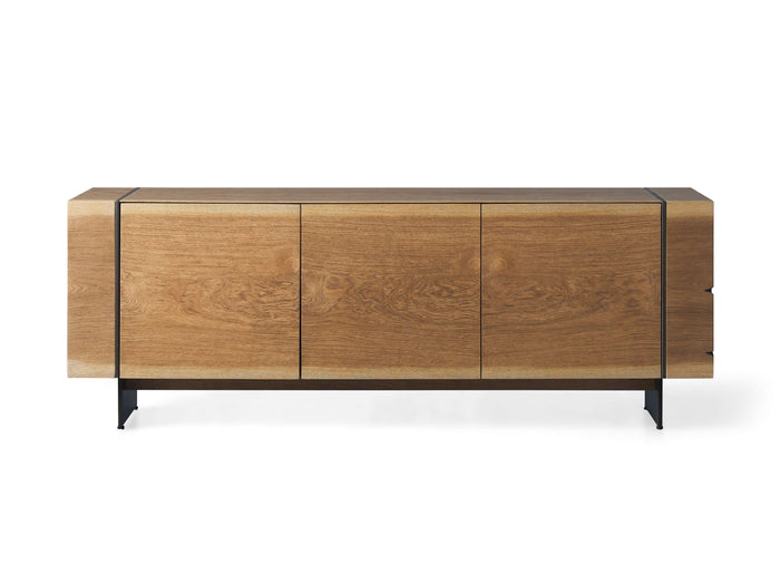 Mihaela Oak Media Console in Vin Alb 71"