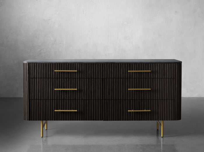 Finnley Six-Drawer Mable Top Finish Dresser