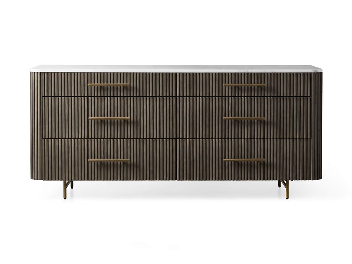Finnley Six-Drawer Mable Top Finish Dresser