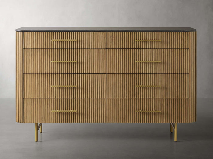 Finnley Eight-Drawer Marble Top Finish Dresser
