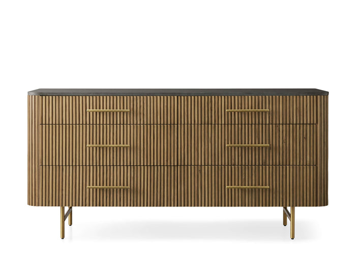 Finnley Six-Drawer Mable Top Finish Dresser