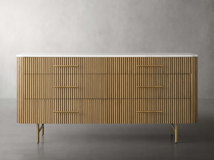 Finnley Six-Drawer Mable Top Finish Dresser