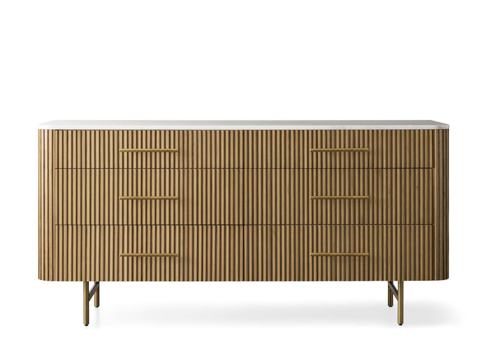 Finnley Six-Drawer Mable Top Finish Dresser