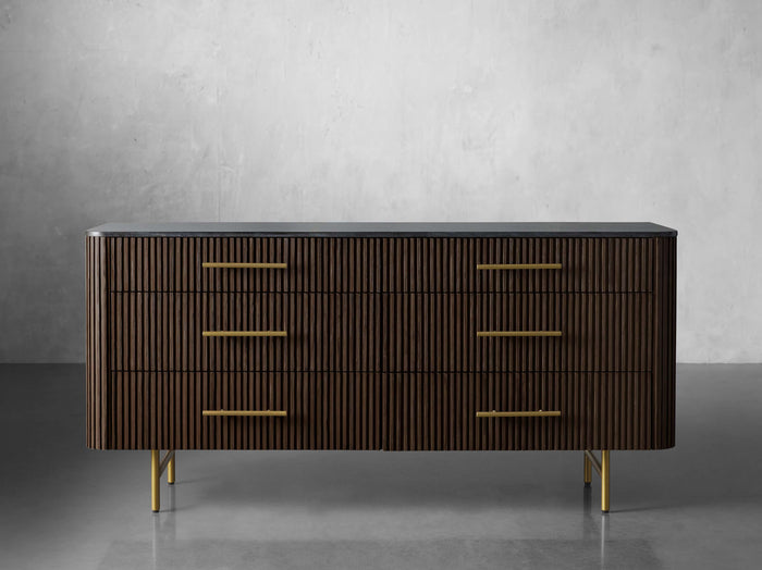 Finnley Six-Drawer Mable Top Finish Dresser