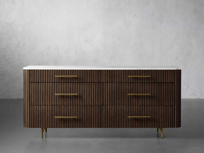Finnley Six-Drawer Mable Top Finish Dresser