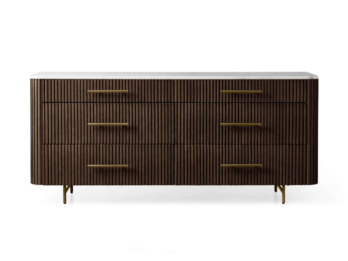 Finnley Six-Drawer Mable Top Finish Dresser
