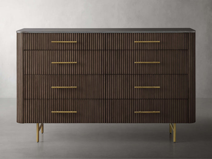 Finnley Eight-Drawer Marble Top Finish Dresser