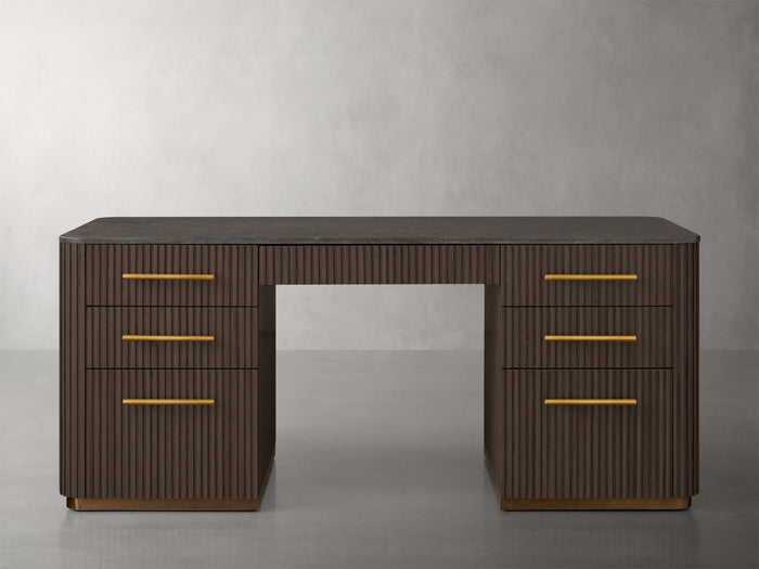 Finnley Executive Carrara Bluestone Desk
