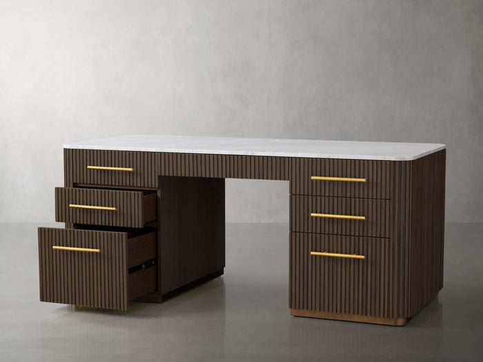 Finnley Executive Carrara Bluestone Desk