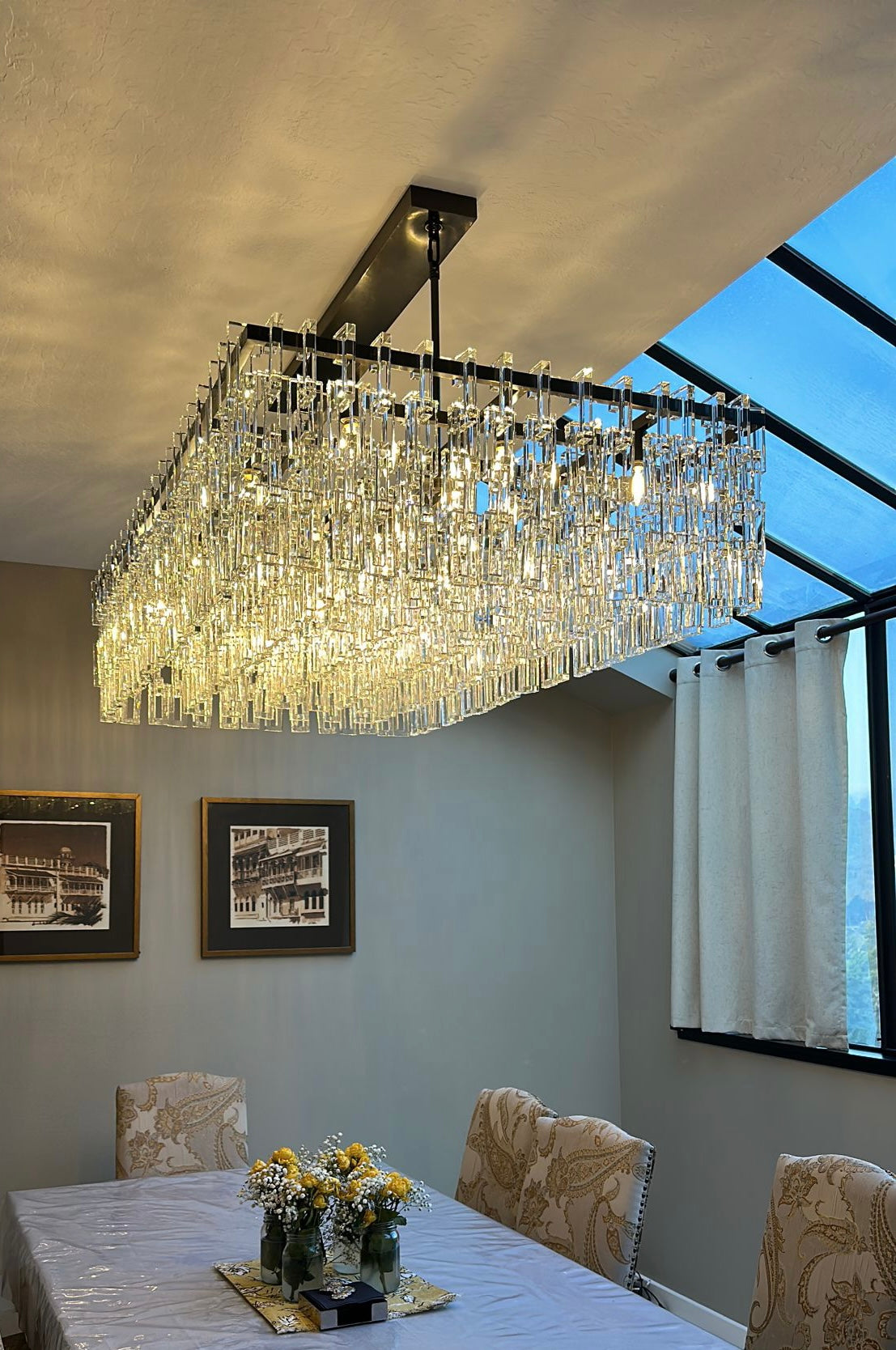 Marignan Tier K9 Crystal Rectangle Chandelier