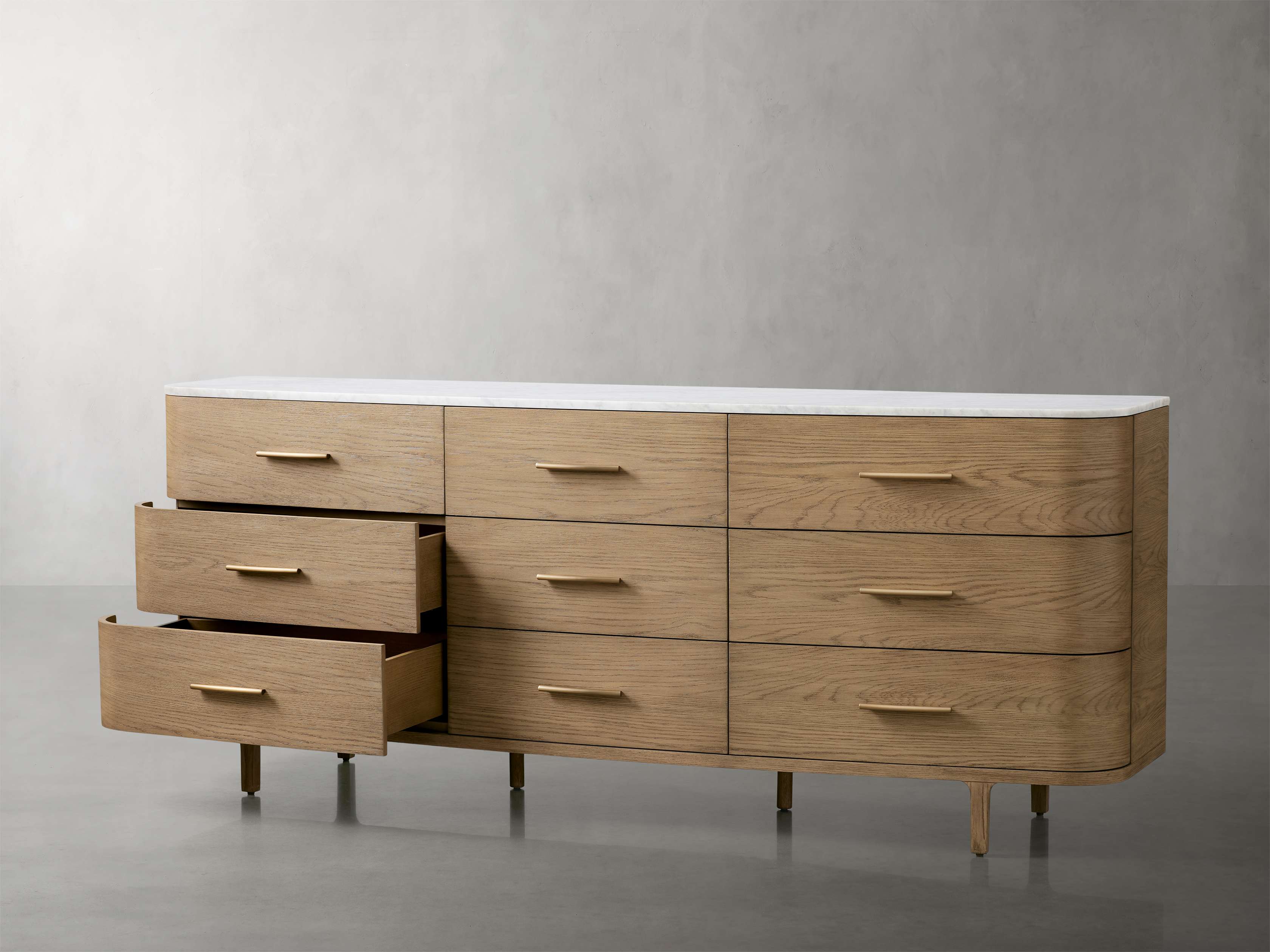 Danny Nine Drawer Dresser(Fawn/Carrara)