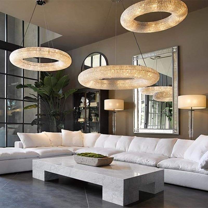 Halo Clear Crystal Ring Chandelier