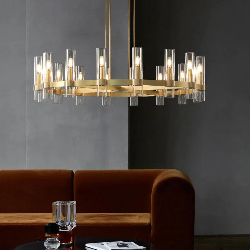 Customize Ravelle Glass Round Chandelier 42"(14-light)