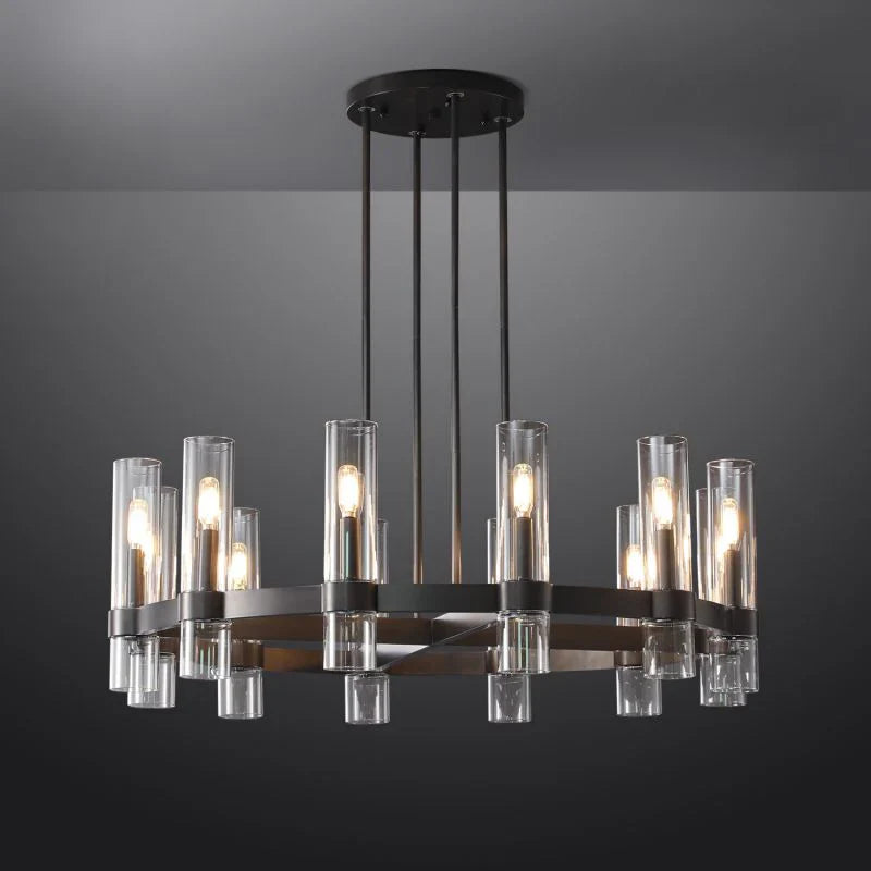 Customize Ravelle Glass Round Chandelier 42"(14-light)