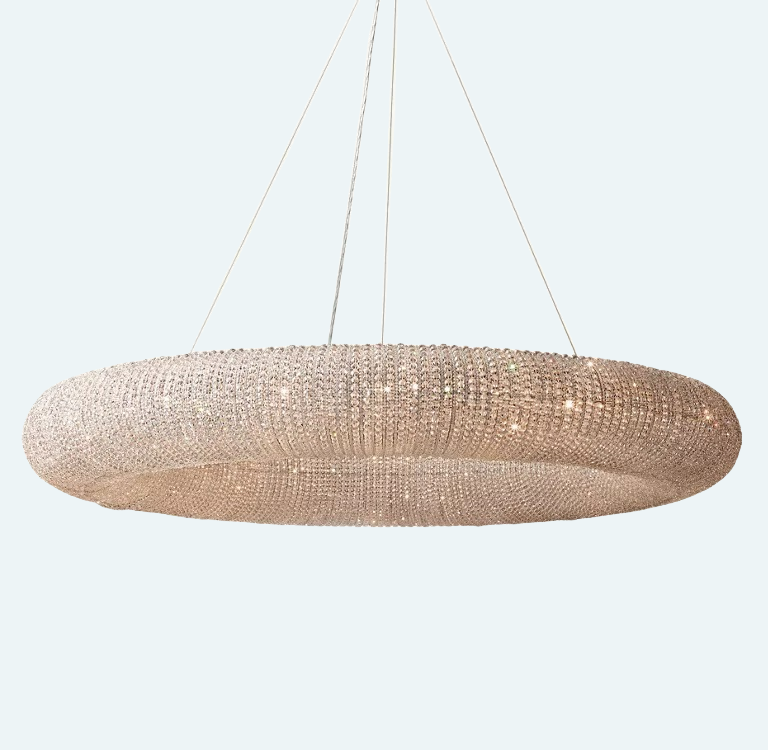 Halo Clear Crystal Ring Chandelier