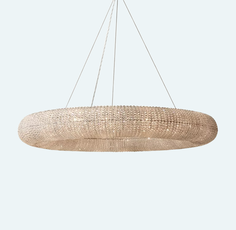 Halo Clear Crystal Ring Chandelier