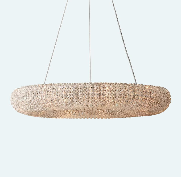 Halo Clear Crystal Ring Chandelier