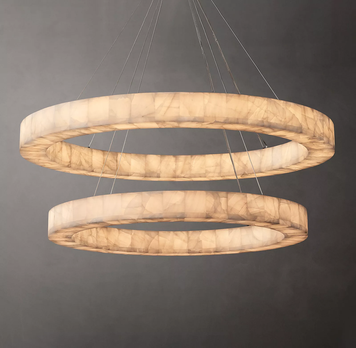 Rival 2-Tier Round Chandelier 60" Satin Nickel