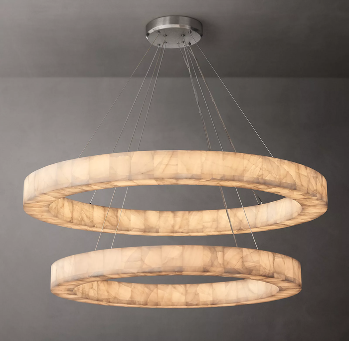 Rival 2-Tier Round Chandelier 60" Satin Nickel
