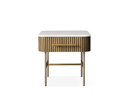 Finnley Marble Top Finish End Table with Drawer