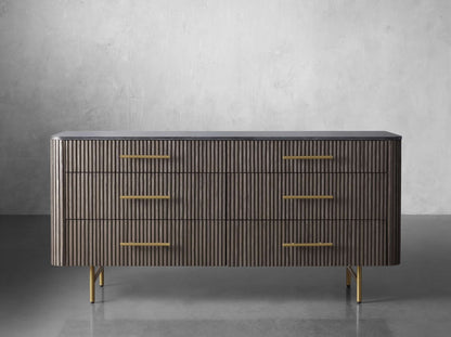 Finnley Six-Drawer Mable Top Finish Dresser