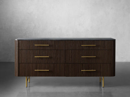 Finnley Six-Drawer Mable Top Finish Dresser