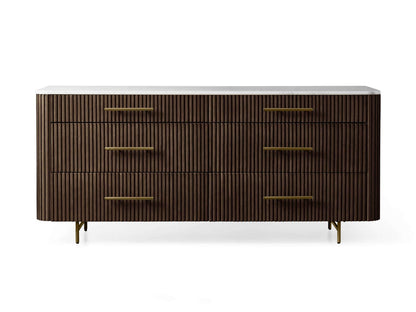 Finnley Six-Drawer Mable Top Finish Dresser