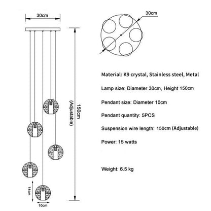 Adonis Suspension Water Drop Chandelier customized（ 48-Light 100x160）