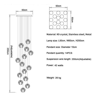 Adonis Suspension Water Drop Chandelier customized（ 48-Light 100x160）