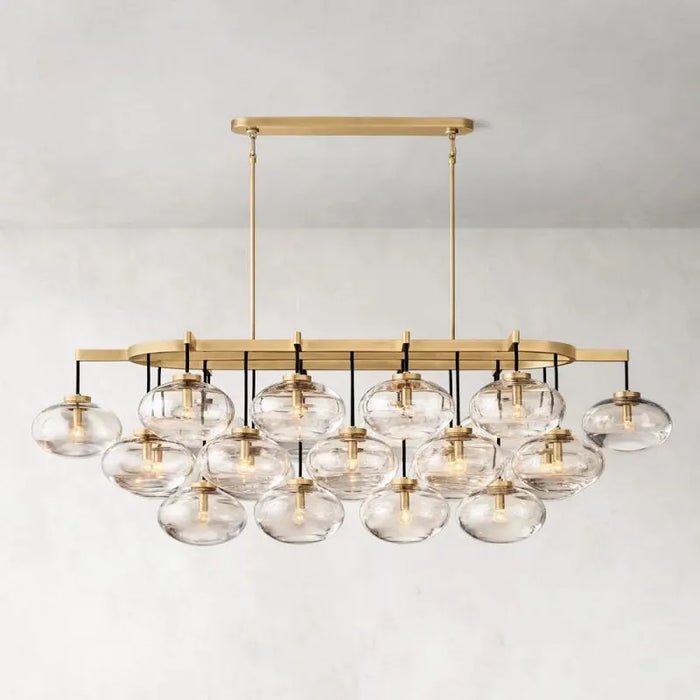 CABRETTE CLEAR GLASS LINEAR CHANDELIER 72"