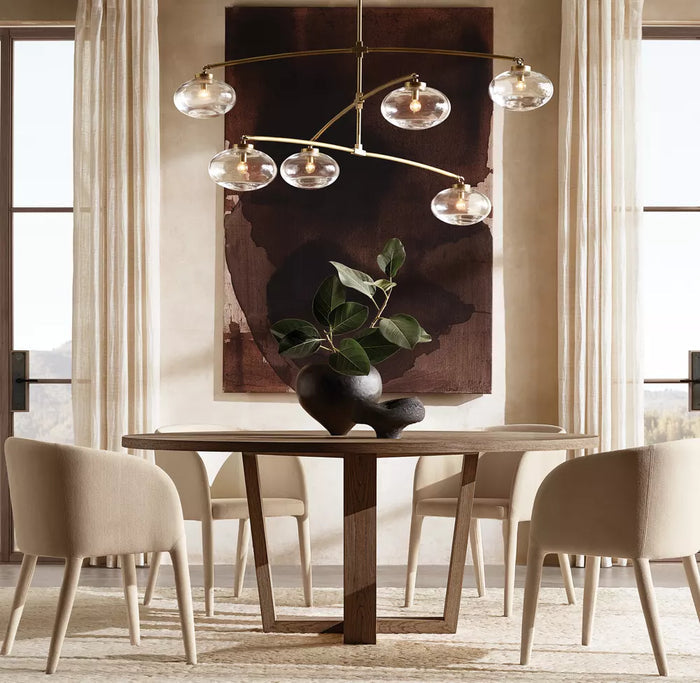 Cabrette Clear Glass Mobile Round Chandelier 48'' 60'' 72''