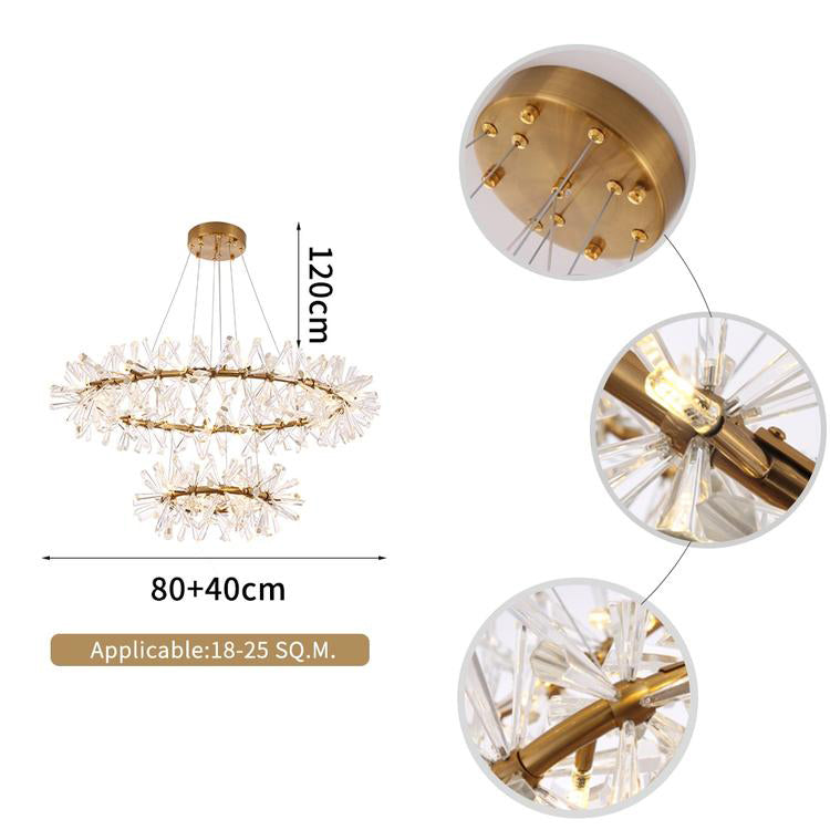 Kylia 2 Tier Ring Crystal Chandelier 60”