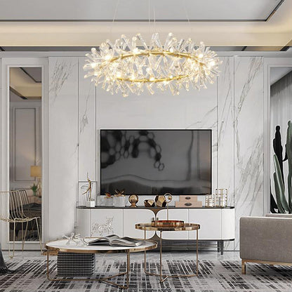 Kylia 2 Tier Ring Crystal Chandelier 72”