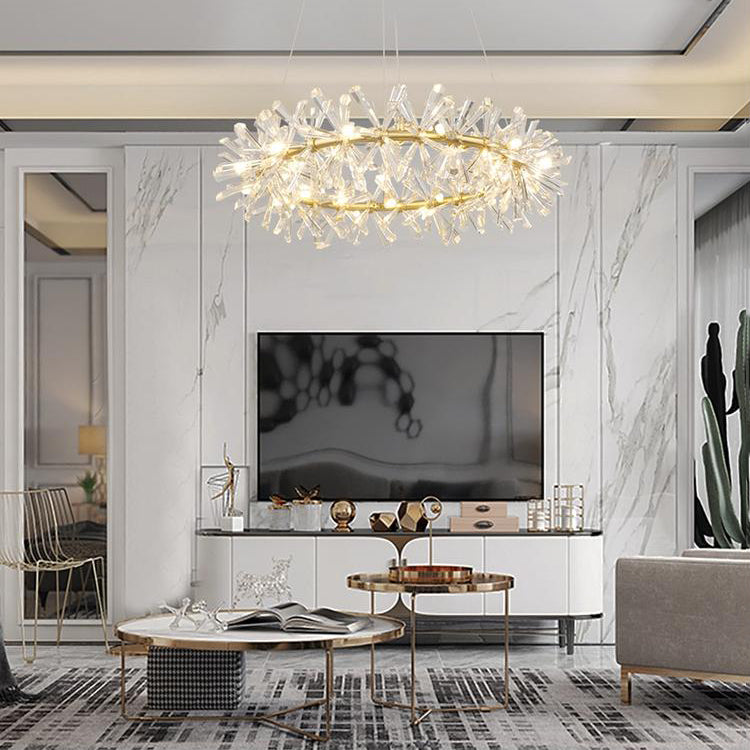 Kylia 2 Tier Ring Crystal Chandelier 72”