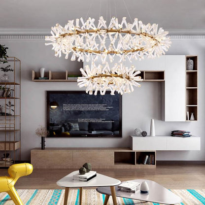 Kylia 2 Tier Ring Crystal Chandelier 72”