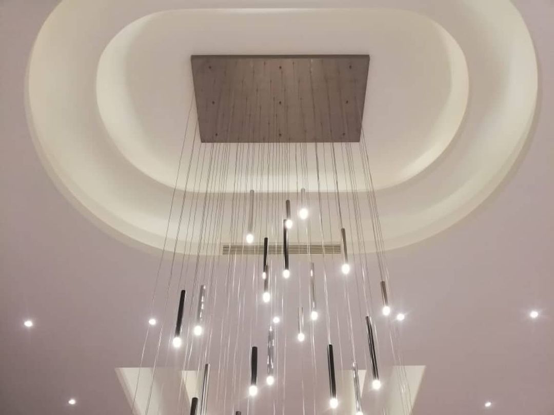 Bellini Round Two-Tone Tubular Pendant Light Chandelier