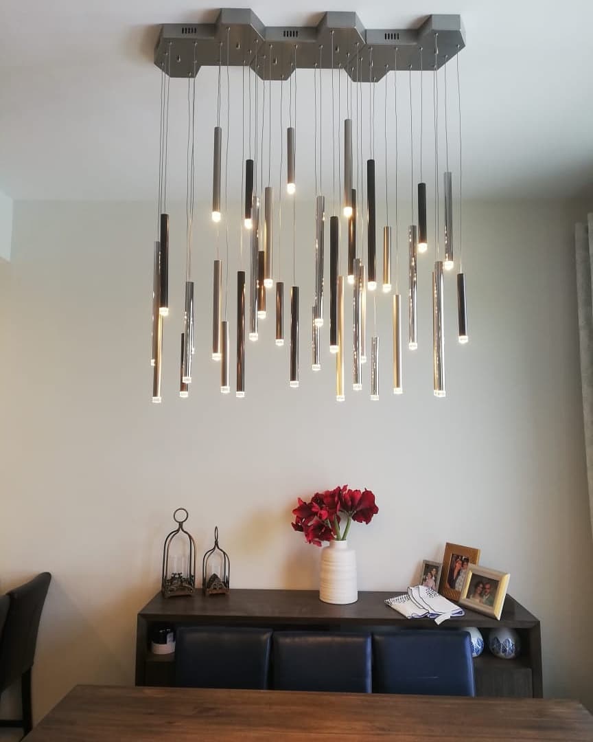 Bellini Square Tubular Pendant Light Chandelier