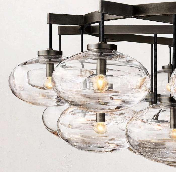 CABRETTE CLEAR GLASS ROUND CHANDELIER 60"