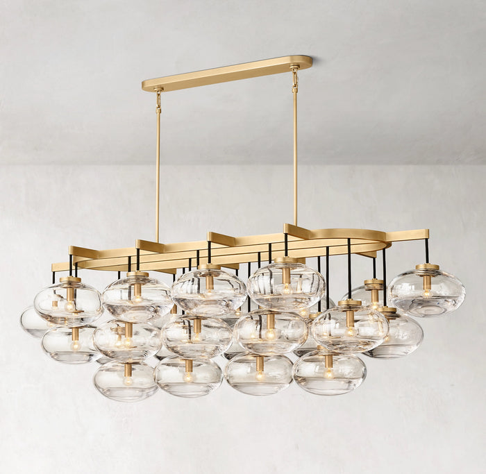 CABRETTE CLEAR GLASS LINEAR CHANDELIER 72"