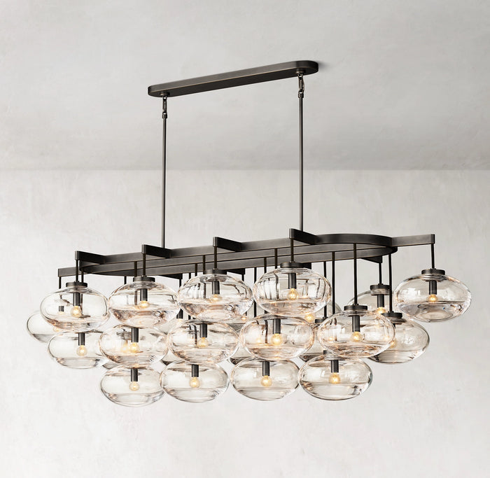 CABRETTE CLEAR GLASS LINEAR CHANDELIER 72"