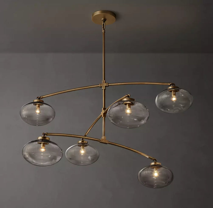 Cabrette Clear Glass Mobile Round Chandelier 48'' 60'' 72''