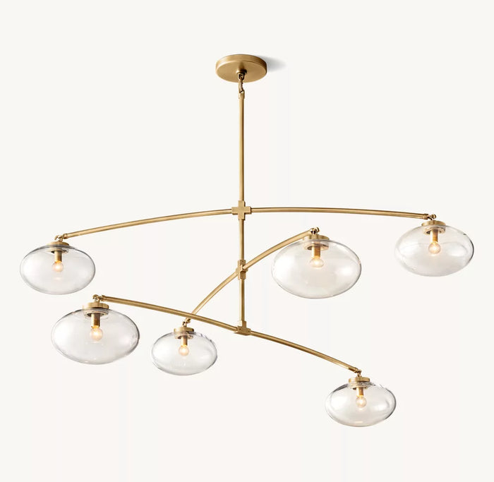 Cabrette Clear Glass Mobile Round Chandelier 48'' 60'' 72''