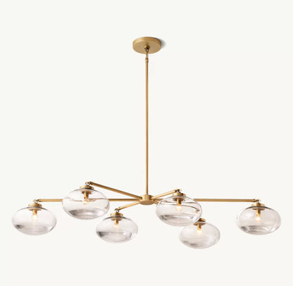 Cabrette Clear Glass Mobile Linear Chandelier 60'' 72''