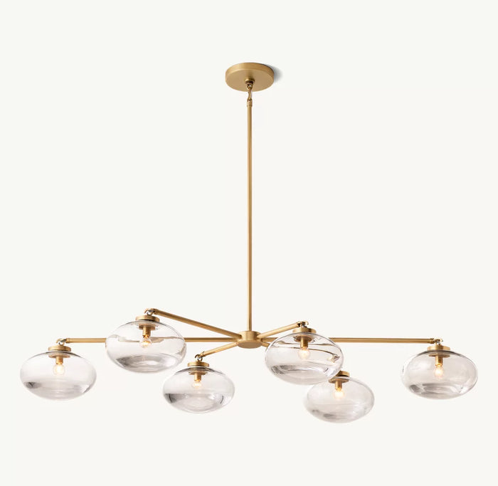 Cabrette Clear Glass Mobile Linear Chandelier 60'' 72''